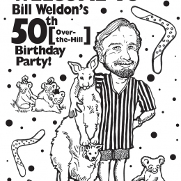 Bill Weldon Birthday invitation © 2007 Mary Liz Tippin-Moody
