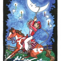 You hang the moon - Custom 50th Birthday card, © 2002