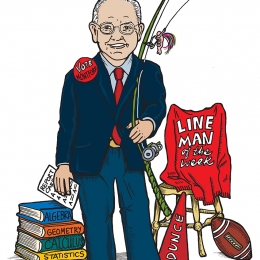 Caricature of Bill Montford for FPRA Roast and Toast, © 2007 Mary Liz Tippin-Moody